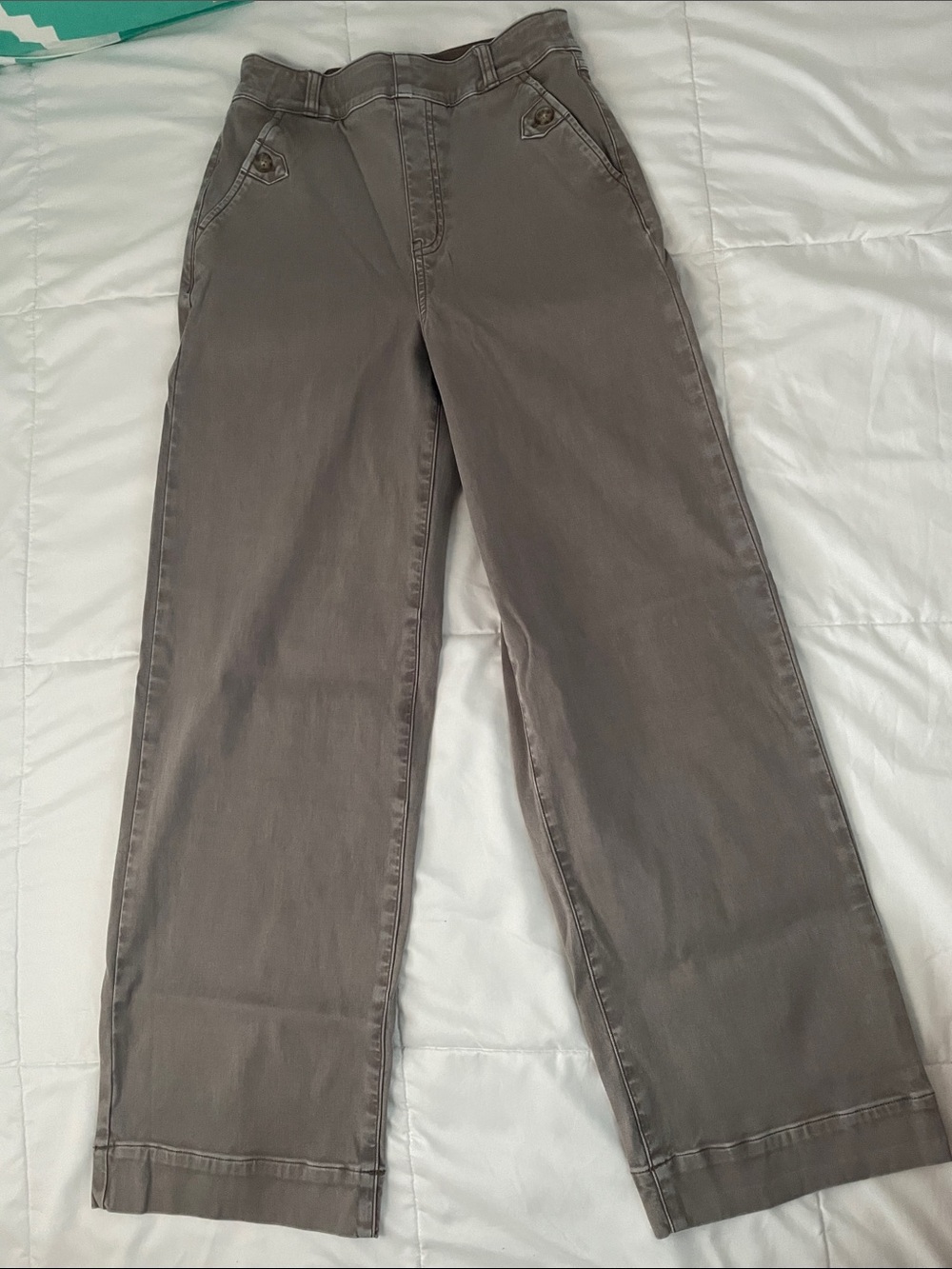 SPANX Wide Leg Pants in Taupe Gray